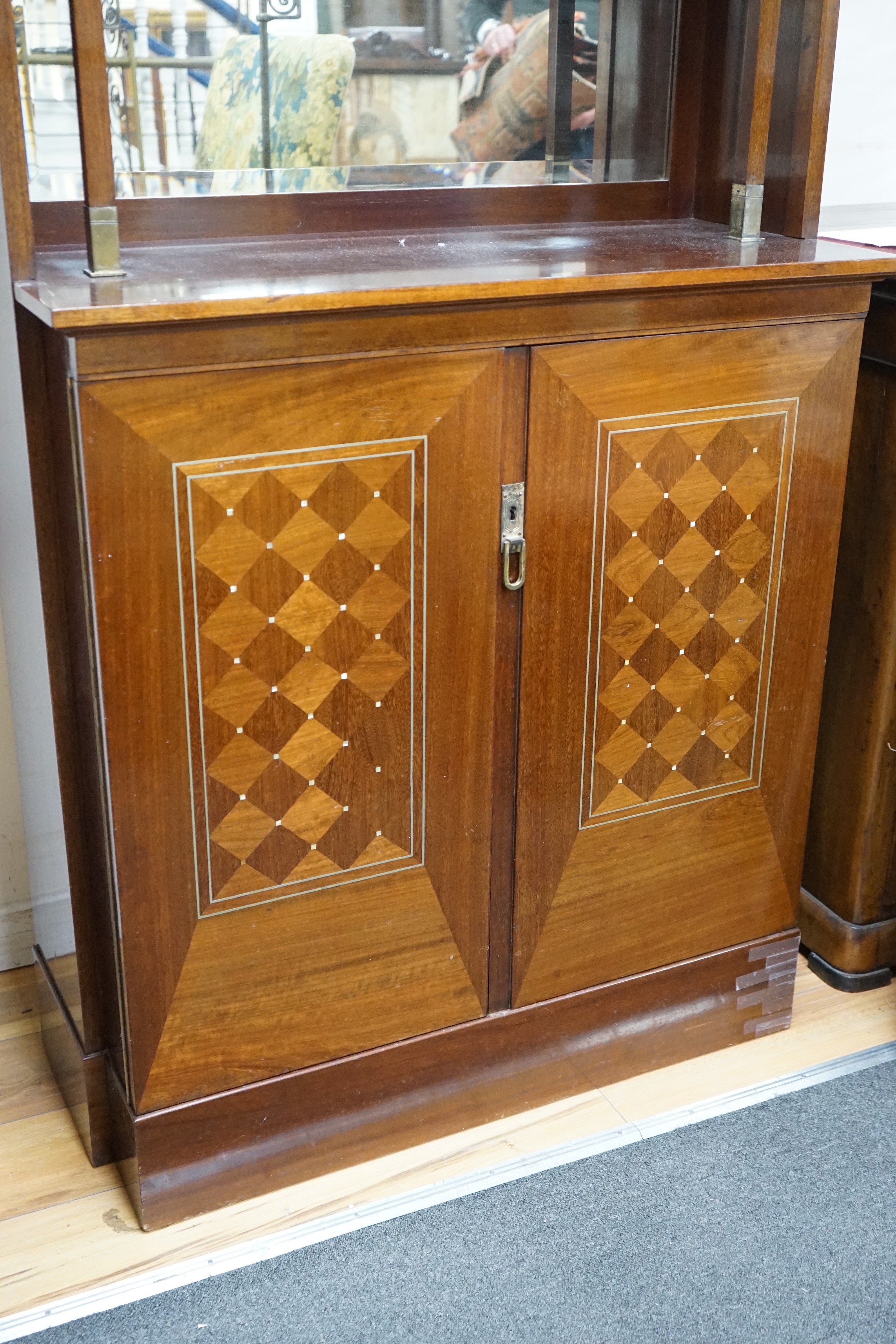 A Secessionist inlaid mahogany side cabinet